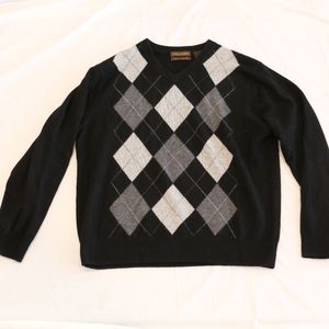 Men's Black Argyle Sweater